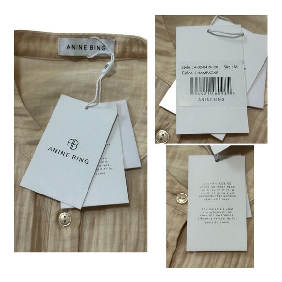 ANINE BING Liv Dress – Champagne – Size M – New with tag - Picture 5 of 15